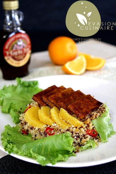 Tofu laqué à l'orange pour un Noël vegan