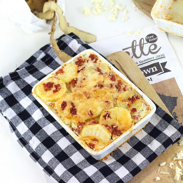 Le gratin pommes de terre chorizo à la vapeur douce