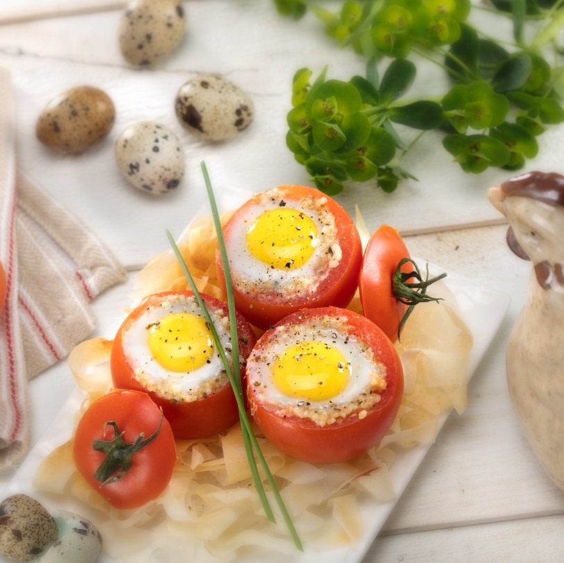 œufs-de-cailles-en-cocotte-de-tomate