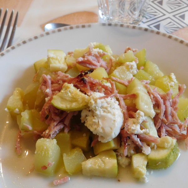 un gratin de courgettes à la vapeur douce