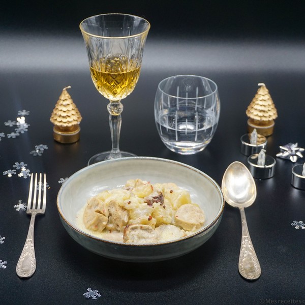 Un repas de Noël avec du boudin