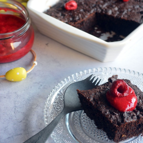 gâteau sans gluten chocolat framboises